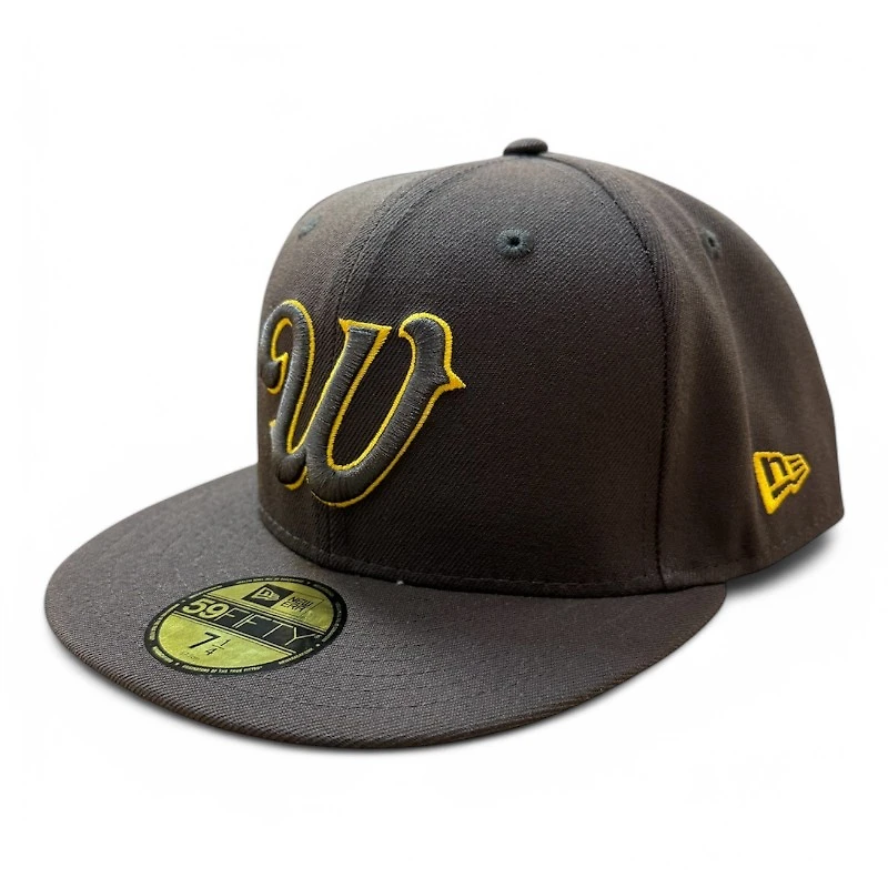 Wyoming Cowboys Brown and Yellow 125 Years Patch NCAA New Era 59FIFTY Fitted Hat