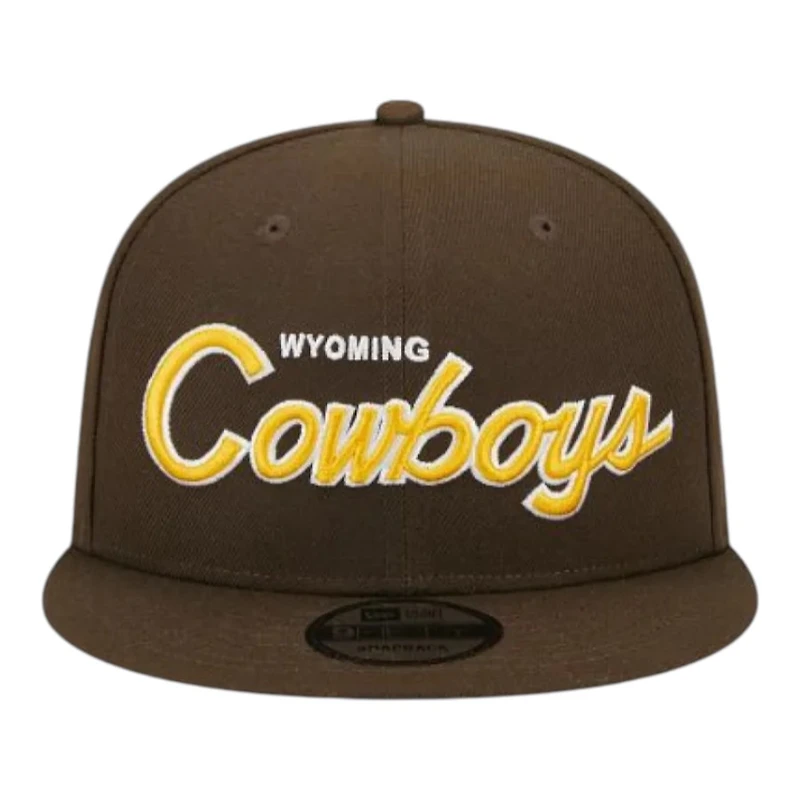 Wyoming Cowboys Brown and Yellow Script New Era 9FIFTY Snapback
