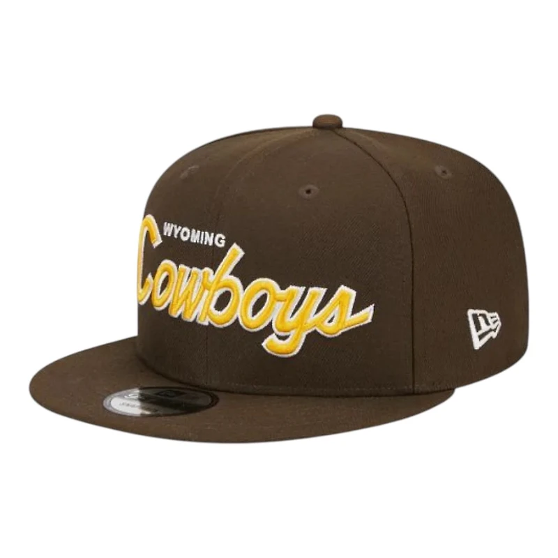 Wyoming Cowboys Brown and Yellow Script New Era 9FIFTY Snapback