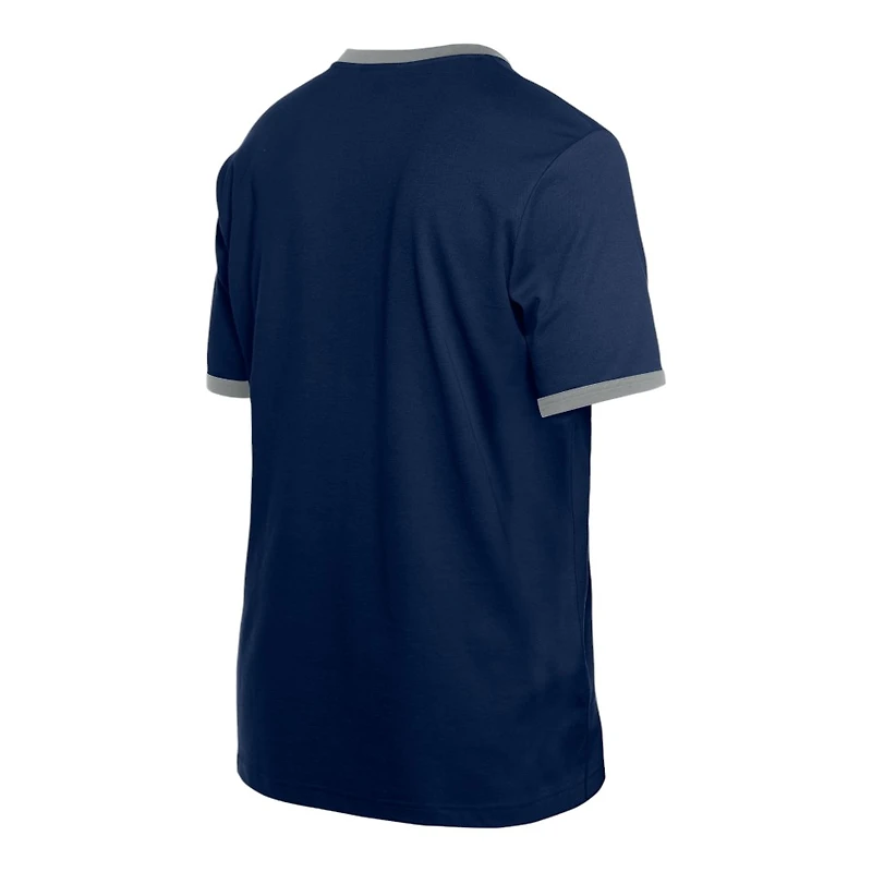 New York Yankees Navy Script V-Neck Era T-Shirt