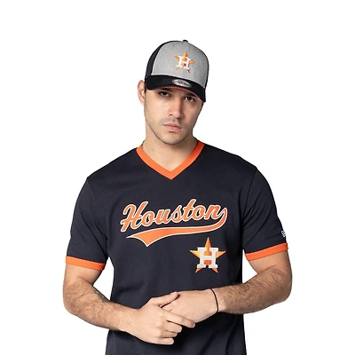 Houston Astros Navy Script V-Neck New Era T-Shirt