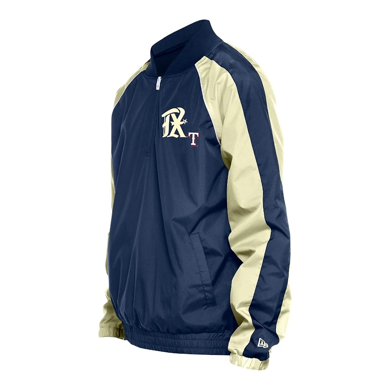 Texas Rangers Navy and Cream City Connect Throwback New Era Windbreaker Jacket
