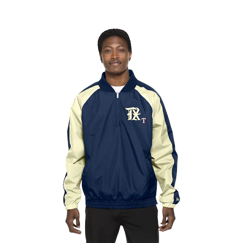 Texas Rangers Navy and Cream City Connect Throwback New Era Windbreaker Jacket