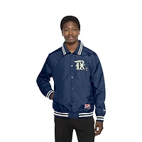 Texas Rangers Blue and Cream City Connect Throwback New Era Jacket