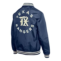 Texas Rangers Blue and Cream City Connect Throwback New Era Jacket