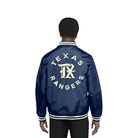 Texas Rangers Blue and Cream City Connect Throwback New Era Jacket