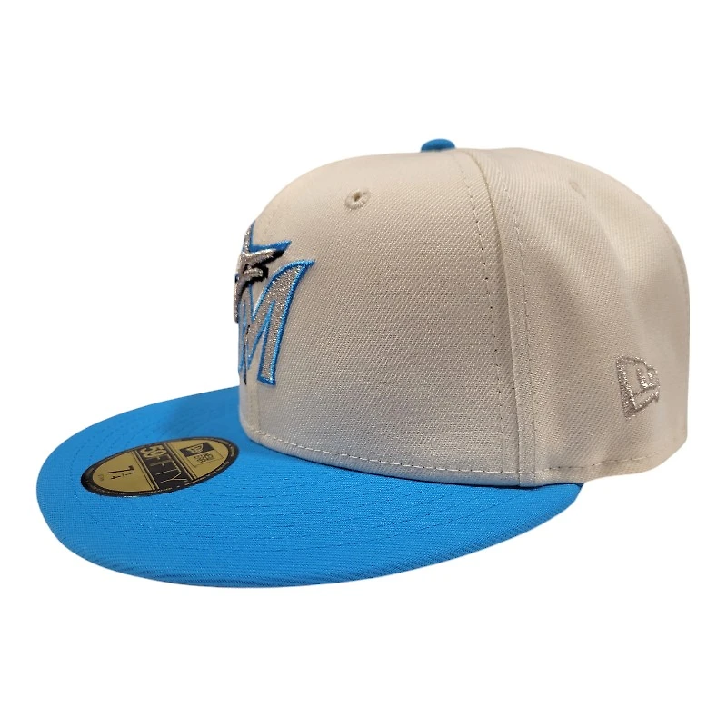 Florida Marlins Chrome and Blue 2017 ASG Patch Gray UV New Era 59FIFTY Fitted Hat