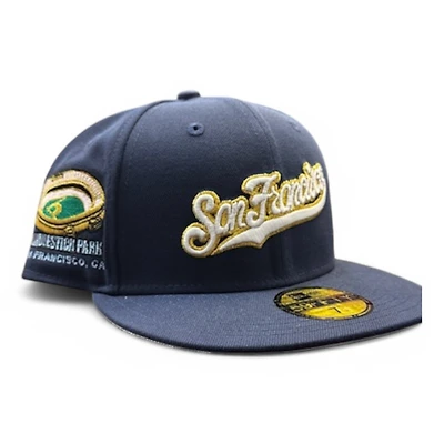 San Francisco Giants Blue Script Candlestick Park Patch Pink UV New Era 59FIFTY Fitted Hat