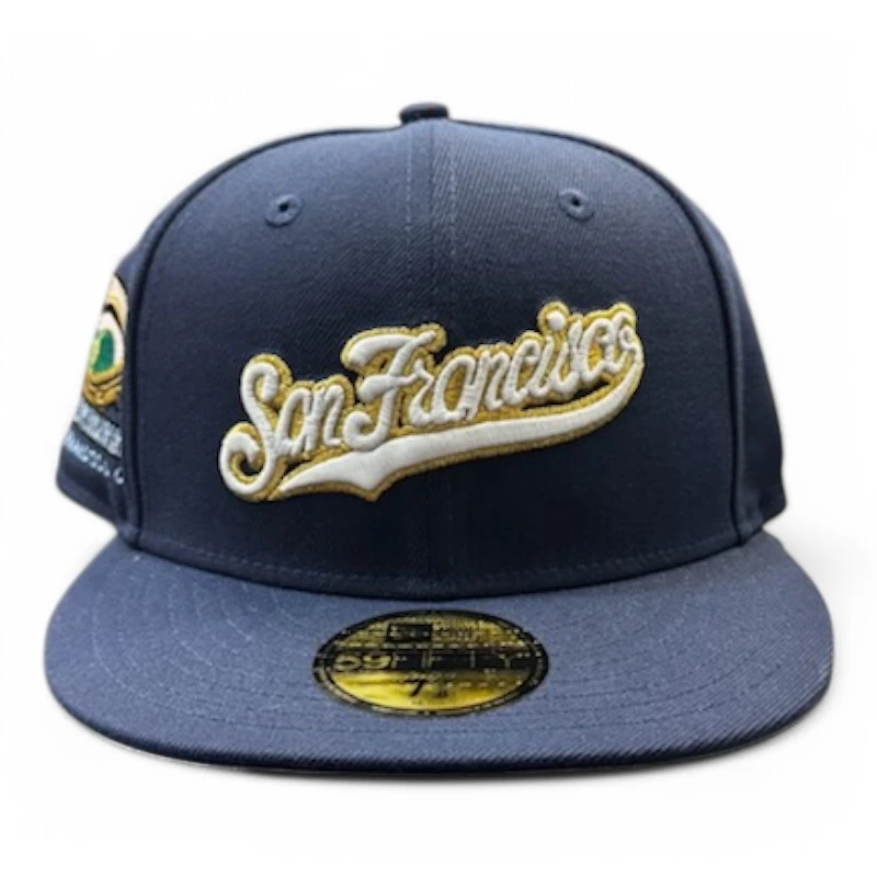San Francisco Giants Blue Script Candlestick Park Patch Pink UV New Era 59FIFTY Fitted Hat