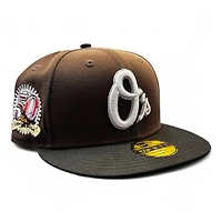 Baltimore Orioles Brown and Black 50th Anniversary Patch Green UV New Era 59FIFTY Fitted Hat