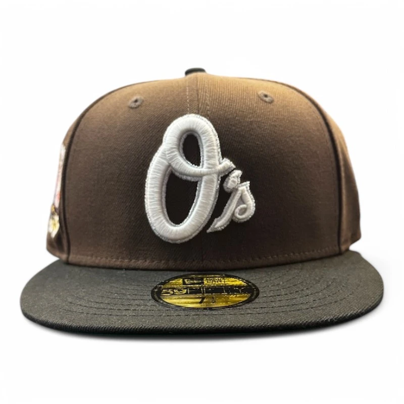 Baltimore Orioles Brown and Black 50th Anniversary Patch Green UV New Era 59FIFTY Fitted Hat