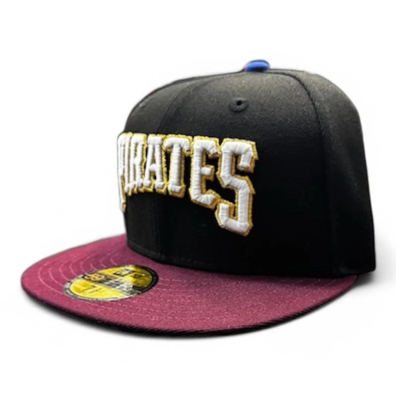 Pittsburgh Pirates Black and Maroon Three Rivers Patch Green UV New Era 59FIFTY Fitted Hat
