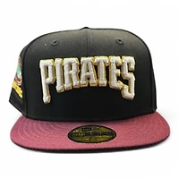 Pittsburgh Pirates Black and Maroon Three Rivers Patch Green UV New Era 59FIFTY Fitted Hat