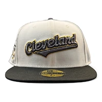 Cleveland Guardians Chrome and Black Script Jacobs Patch Green UV New Era 59FIFTY Fitted Hat