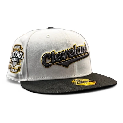 Cleveland Guardians Chrome and Black Script Jacobs Patch Green UV New Era 59FIFTY Fitted Hat
