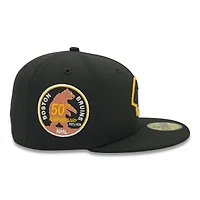 Boston Bruins Black and Copper 50th Anniversary Patch Green UV New Era 59FIFTY Fitted Hat