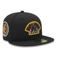 Boston Bruins Black and Copper 50th Anniversary Patch Green UV New Era 59FIFTY Fitted Hat