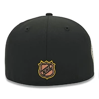 Boston Bruins Black and Copper 50th Anniversary Patch Green UV New Era 59FIFTY Fitted Hat