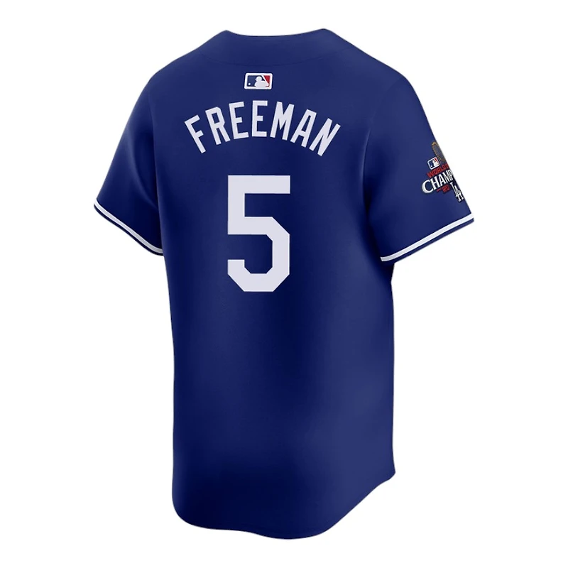 Los Angeles Dodgers Freddie Freeman Royal Blue 2024 World Series Champs Patch Nike Limited Player Jersey