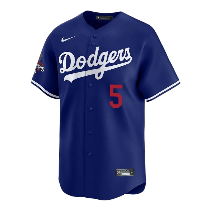 Los Angeles Dodgers Freddie Freeman Royal Blue 2024 World Series Champs Patch Nike Limited Player Jersey