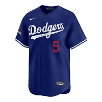 Los Angeles Dodgers Freddie Freeman Royal Blue 2024 World Series Champs Patch Nike Limited Player Jersey