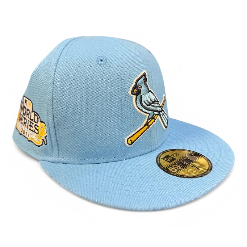 St. Louis Cardinals Powder Blue and Yellow 2011 WS Patch Gray UV New Era 59FIFTY Fitted Hat