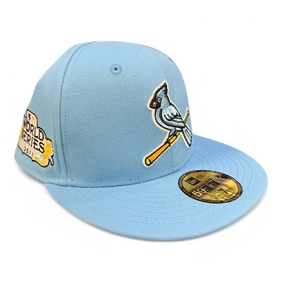 St. Louis Cardinals Powder Blue and Yellow 2011 WS Patch Gray UV New Era 59FIFTY Fitted Hat