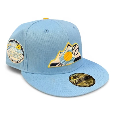 Colorado Rockies Powder Blue and Yellow 10 Years Patch Gray UV New Era 59FIFTY Fitted Hat