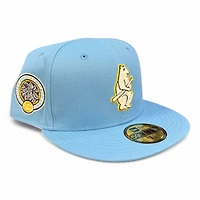 Chicago White Sox Powder Blue and Yellow Wrigley Field Patch Gray UV New Era 59FIFTY Fitted Hat
