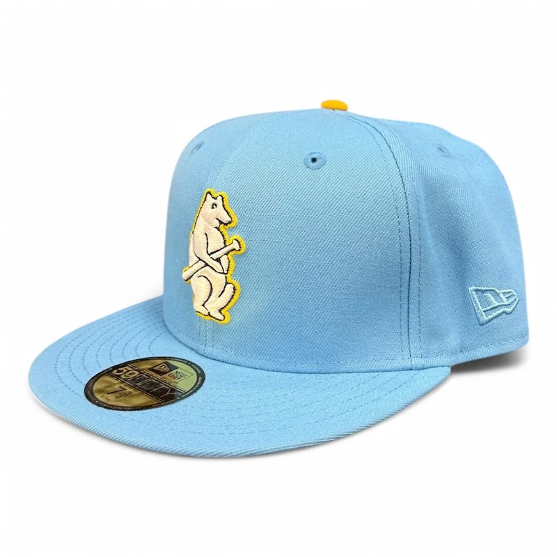 Chicago White Sox Powder Blue and Yellow Wrigley Field Patch Gray UV New Era 59FIFTY Fitted Hat