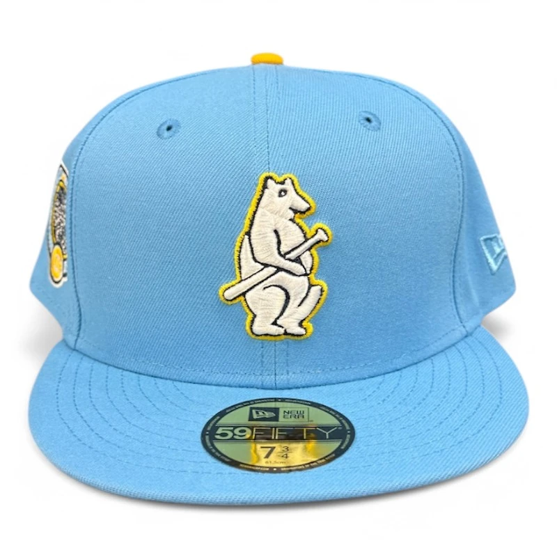 Chicago White Sox Powder Blue and Yellow Wrigley Field Patch Gray UV New Era 59FIFTY Fitted Hat