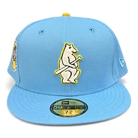 Chicago White Sox Powder Blue and Yellow Wrigley Field Patch Gray UV New Era 59FIFTY Fitted Hat