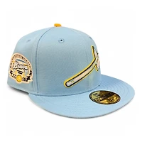 Atlanta Braves Powder Blue and Yellow Inaugural Season Patch Gray UV New Era 59FIFTY Fitted Hat