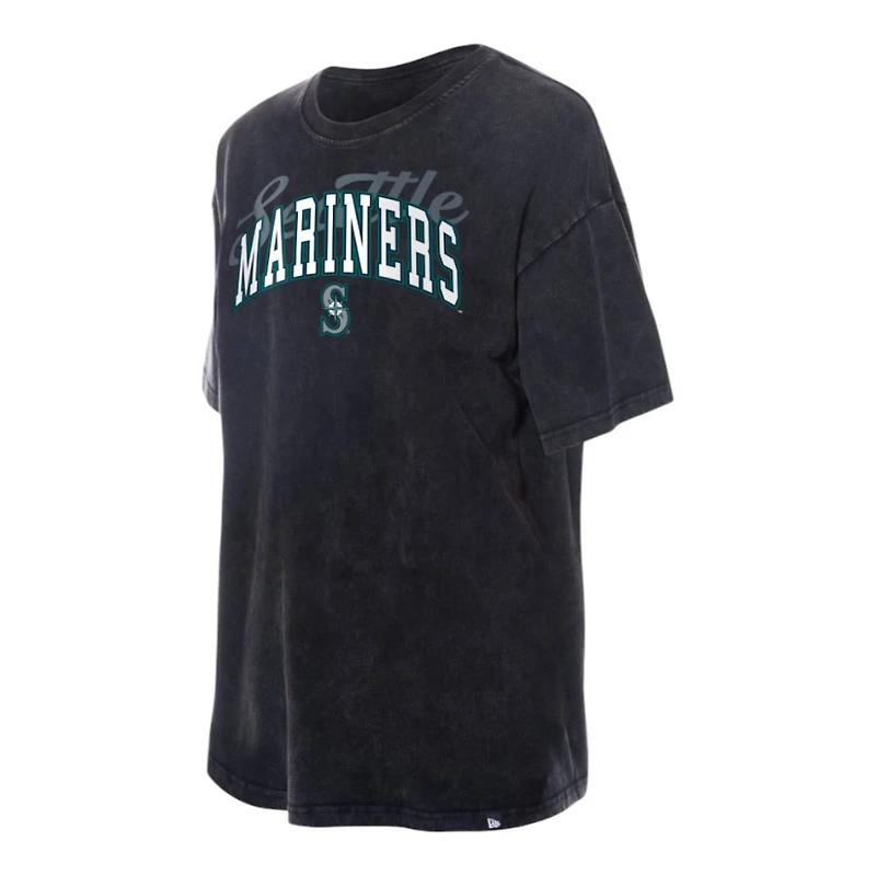 Seattle Mariners Navy Wordmark Script New Era T-Shirt