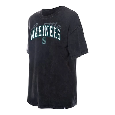 Seattle Mariners Navy Wordmark Script New Era T-Shirt