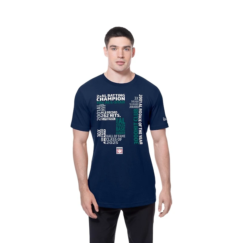Seattle Mariners Ichiro Navy 2025 Hall of Fame New Era T-Shirt