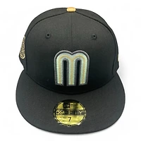 Mexico Black and Gold Aztec Calendar Patch Grey UV New Era 59FIFTY Fitted Hat