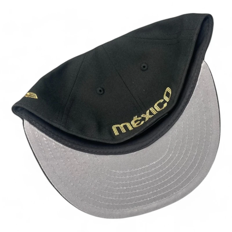 Mexico Black and Gold Aztec Calendar Patch Grey UV New Era 59FIFTY Fitted Hat