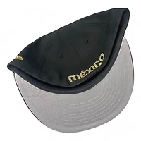Mexico Black and Gold Aztec Calendar Patch Grey UV New Era 59FIFTY Fitted Hat