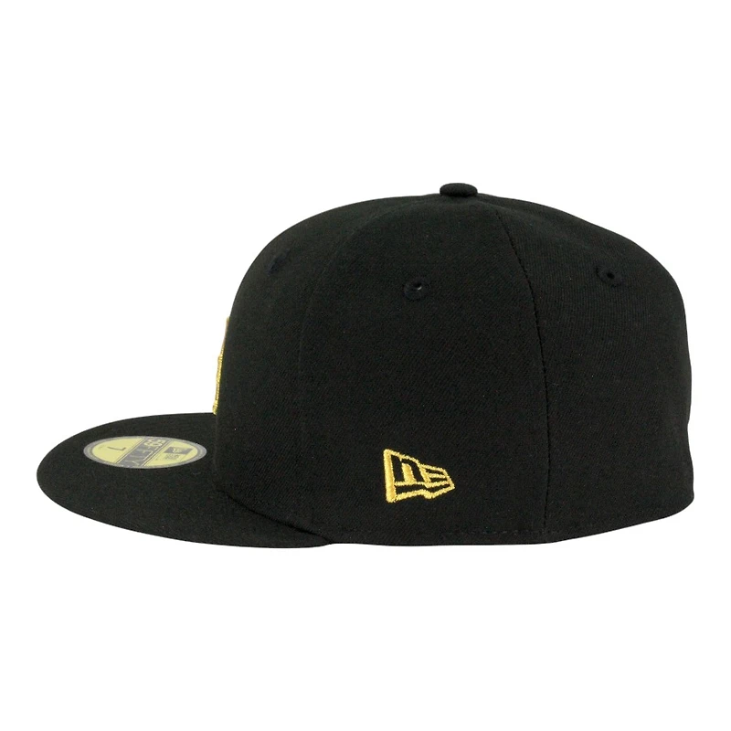 Los Angeles Dodgers Black with Gold LA Logo Grey UV New Era 59FIFTY Fitted Hat