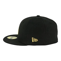 Los Angeles Dodgers Black with Gold LA Logo Grey UV New Era 59FIFTY Fitted Hat