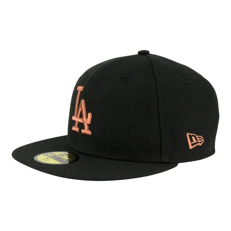 Los Angeles Dodgers Black with Copper LA Logo Grey UV New Era 59FIFTY Fitted Hat