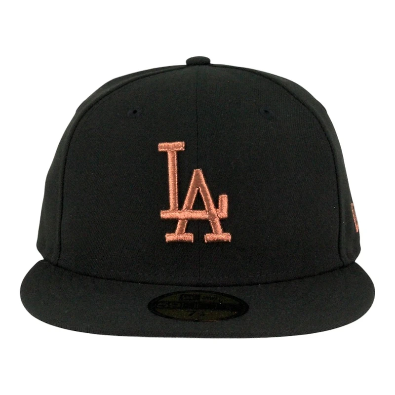 Los Angeles Dodgers Black with Copper LA Logo Grey UV New Era 59FIFTY Fitted Hat