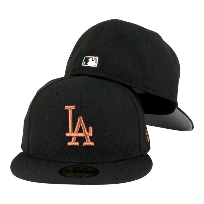 Los Angeles Dodgers Black with Copper LA Logo Grey UV New Era 59FIFTY Fitted Hat