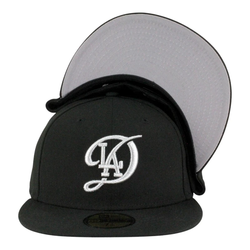 Los Angeles Dodgers Black with Silver City Connect Logo Grey UV New Era 59FIFTY Fitted Hat