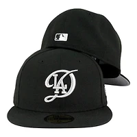 Los Angeles Dodgers Black with Silver City Connect Logo Grey UV New Era 59FIFTY Fitted Hat