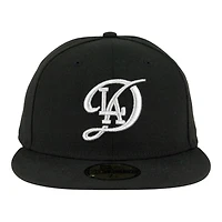 Los Angeles Dodgers Black with Silver City Connect Logo Grey UV New Era 59FIFTY Fitted Hat