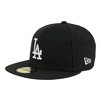 Los Angeles Dodgers Black with Silver LA Logo Grey UV New Era 59FIFTY Fitted Hat