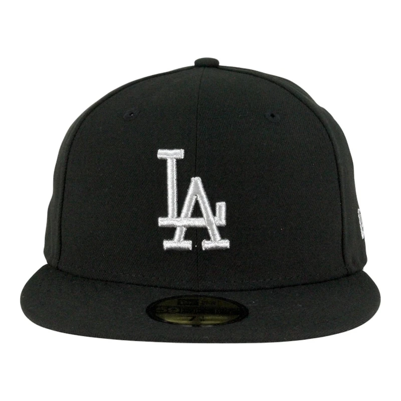 Los Angeles Dodgers Black with Silver LA Logo Grey UV New Era 59FIFTY Fitted Hat