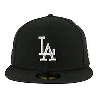 Los Angeles Dodgers Black with Silver LA Logo Grey UV New Era 59FIFTY Fitted Hat